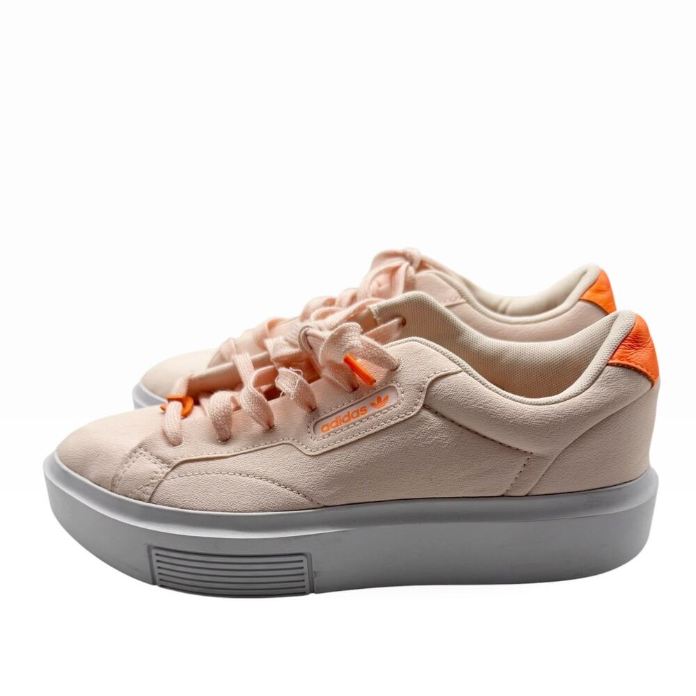 Adidas Sleek Super Pink Low Top Platform Sneakers Women’s Size 8 Canvas Orange